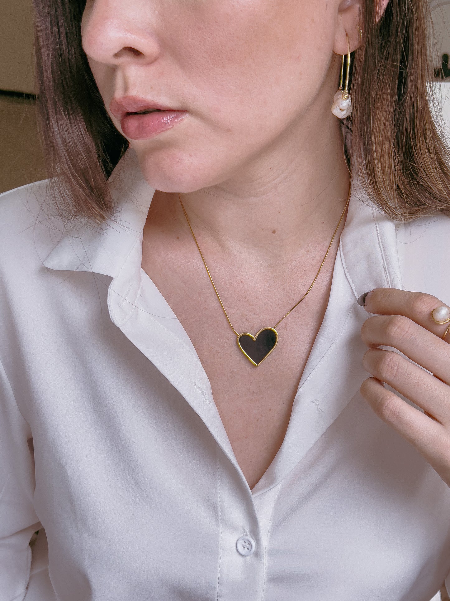 Cadena Corazon Black