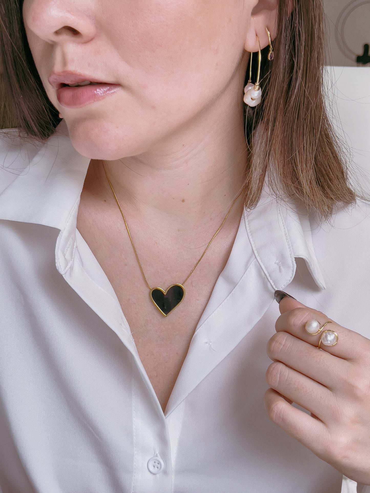 Cadena Corazon Black